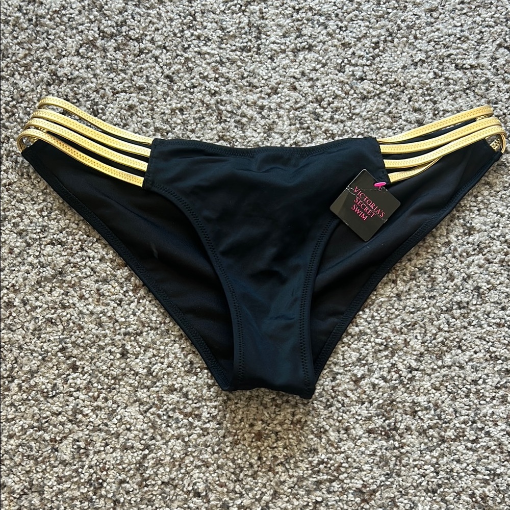 Victoria's Secret Black and Gold Bikini Swimwear